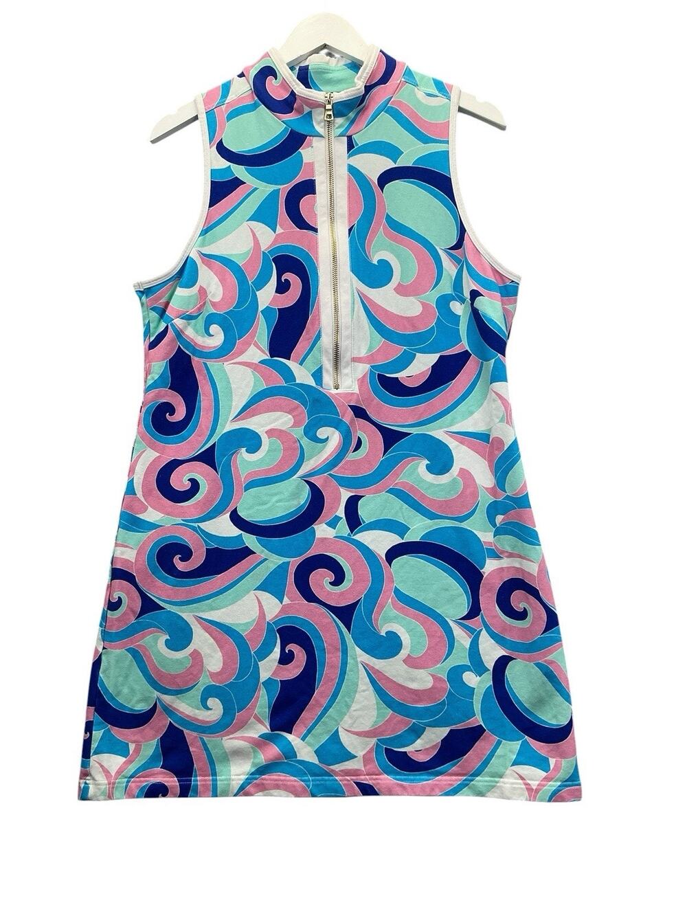 Boston Proper chic zip printed sleeveless dress Women’s Size XL